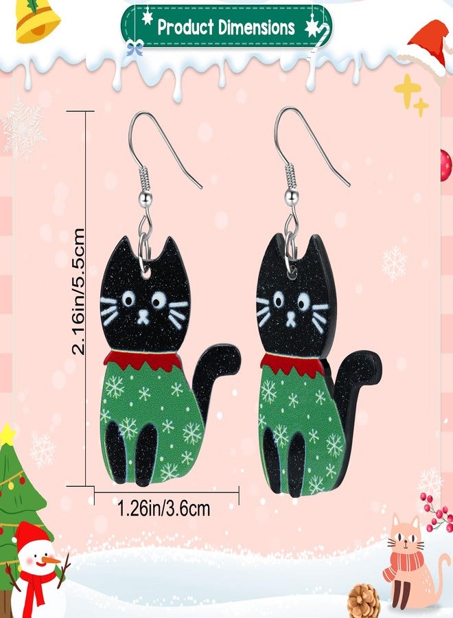 Joyline Christmas gifts for Women Cute Black Cat Acrylic Dangle Earrings - Image 3